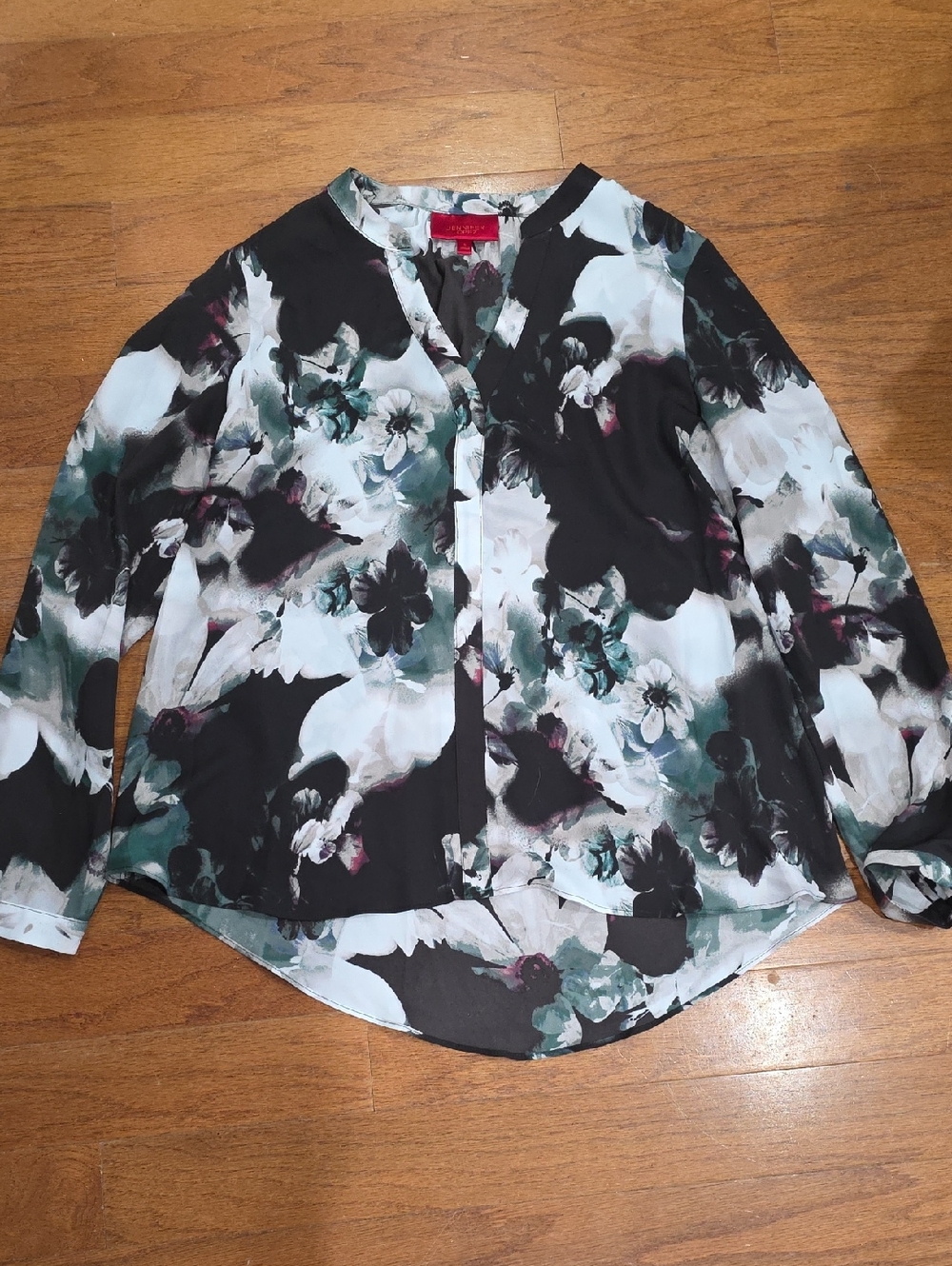 Jennifer Lopez Floral V-Neck Top